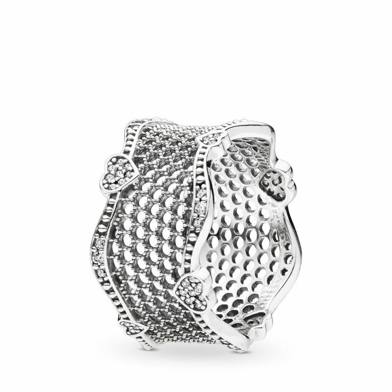 Pandora Lace of Love Stackable Ring Clearance NZ, Sterling Silver (965201-QWT)